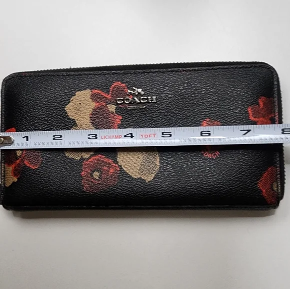 Coach Black and Red Floral Wallet - Picture 10 of 11